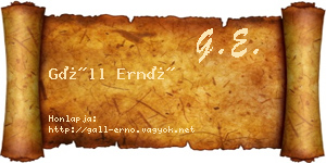 Gáll Ernő névjegykártya